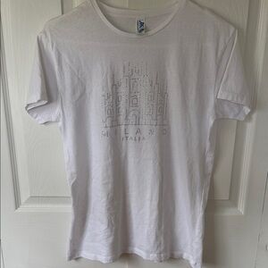 Milano Italia White Women’s T-Shirt with rhinestone design